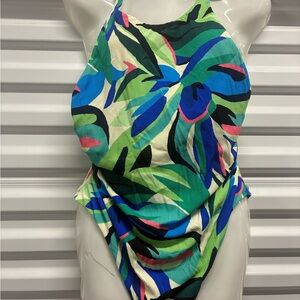 Tropical Print One-Piece Swimsuit